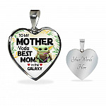Baby Yoda To My Mother Yoda Best Mom In The Galaxy Happy Mother's Day Heart Pendant Necklace - Bangle