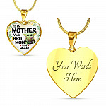 Baby Yoda To My Mother Yoda Best Mom In The Galaxy Happy Mother's Day Heart Pendant Necklace - Bangle