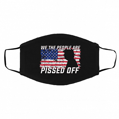 trump mask, Black, Cloth Face Cover – Medium/Large