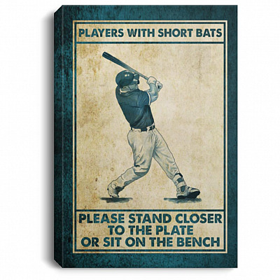 Players With Short Bats Plea Poster, White, 0.75'' Framed Canvas