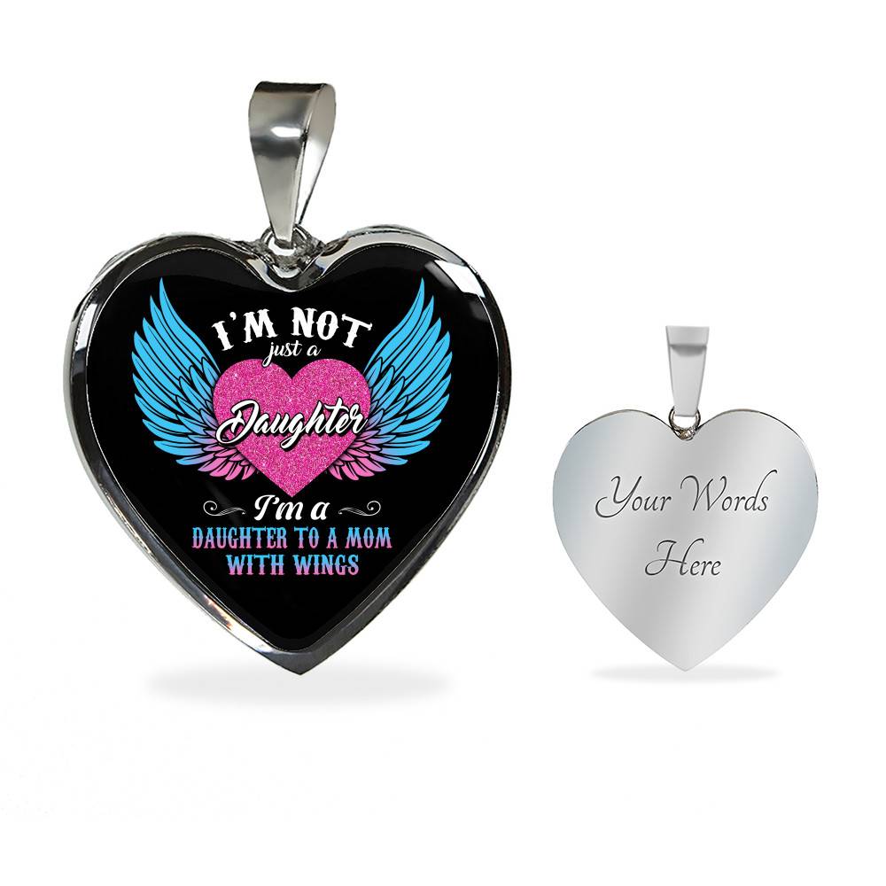 I'm Not Just A Daughter I'm A Daughter To A Dad With Wings Heart Pendant Necklace-Bangle I'm Not Just A Daughter I'm A Daughter To A Dad With Wings Heart Pendant Necklace-Bangle