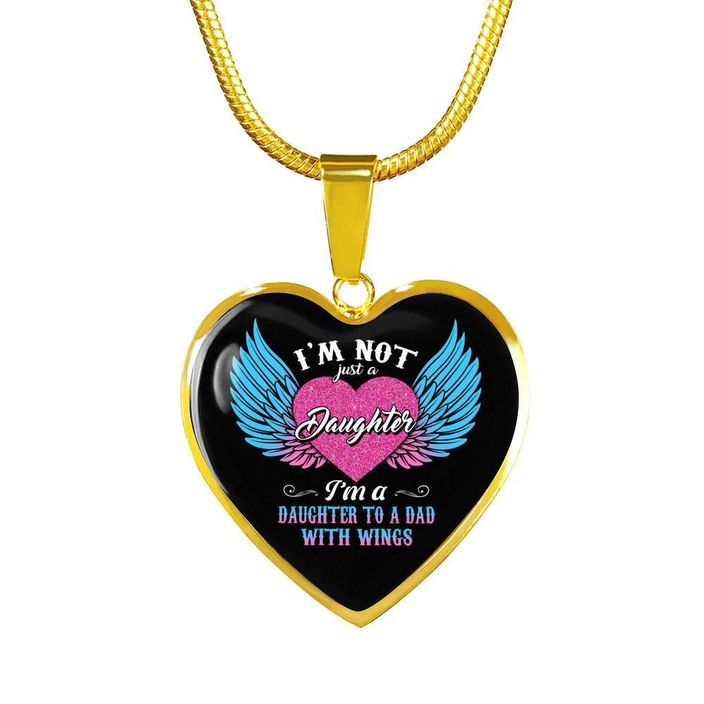 I'm Not Just A Daughter I'm A Daughter To A Mom With Wings Heart Pendant Necklace-Bangle I'm Not Just A Daughter I'm A Daughter To A Mom With Wings Heart Pendant Necklace-Bangle