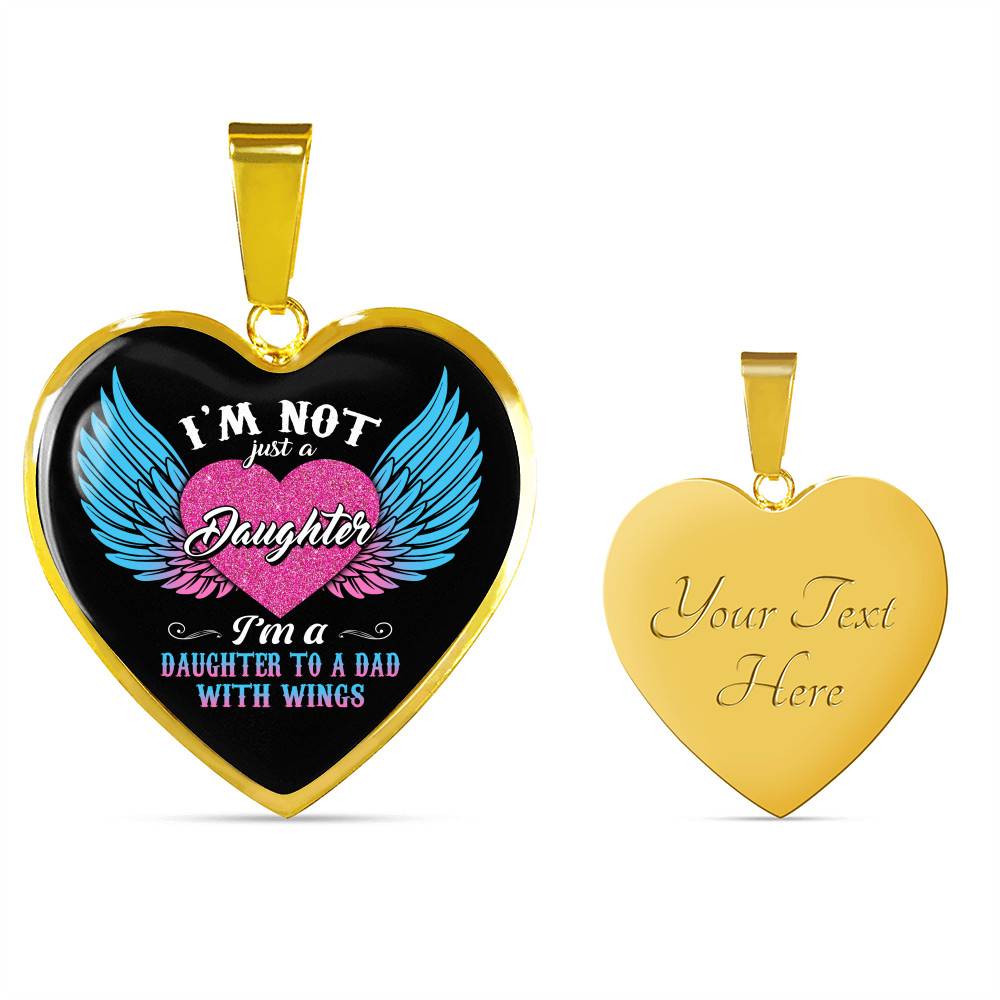 I'm Not Just A Daughter I'm A Daughter To A Mom With Wings Heart Pendant Necklace-Bangle I'm Not Just A Daughter I'm A Daughter To A Mom With Wings Heart Pendant Necklace-Bangle