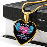 I'm Not Just A Mom I'm A Daughter To A Son With Wings Heart Pendant Necklace-Bangle