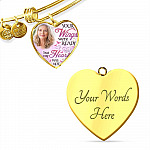 Personalized Photo Your Wings Were Ready But My Heart Was Not Heart Pendant Necklace - Bangle