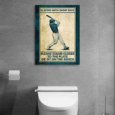Alternative view of Players With Short Bats Please Stand Closer To The Plate Or Sit On The Bench Framed Canvas - Unframed Poster