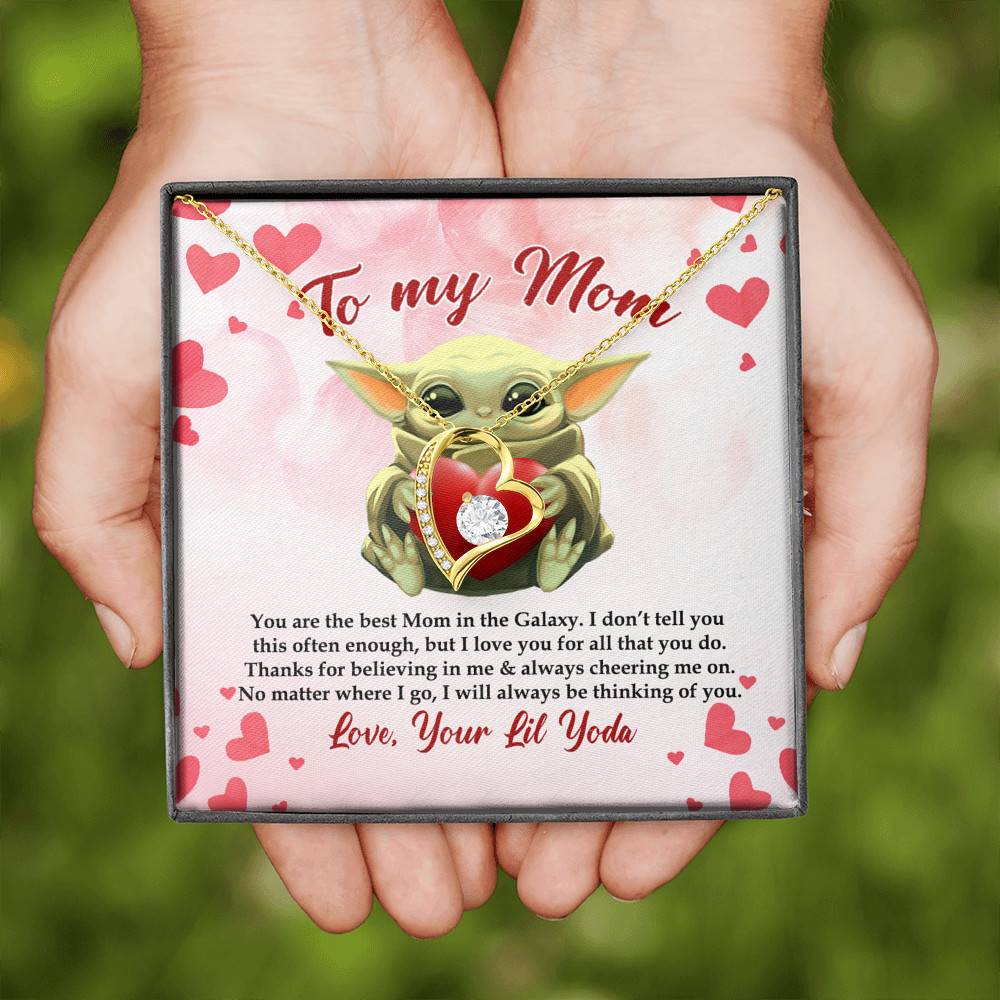 From Baby Yoda To My Mom You Are The Best Mom In The Galaxy Mother's Day Forever Love Heart Pendant Necklace From Baby Yoda To My Mom You Are The Best Mom In The Galaxy Mother's Day Forever Love Heart Pendant Necklace