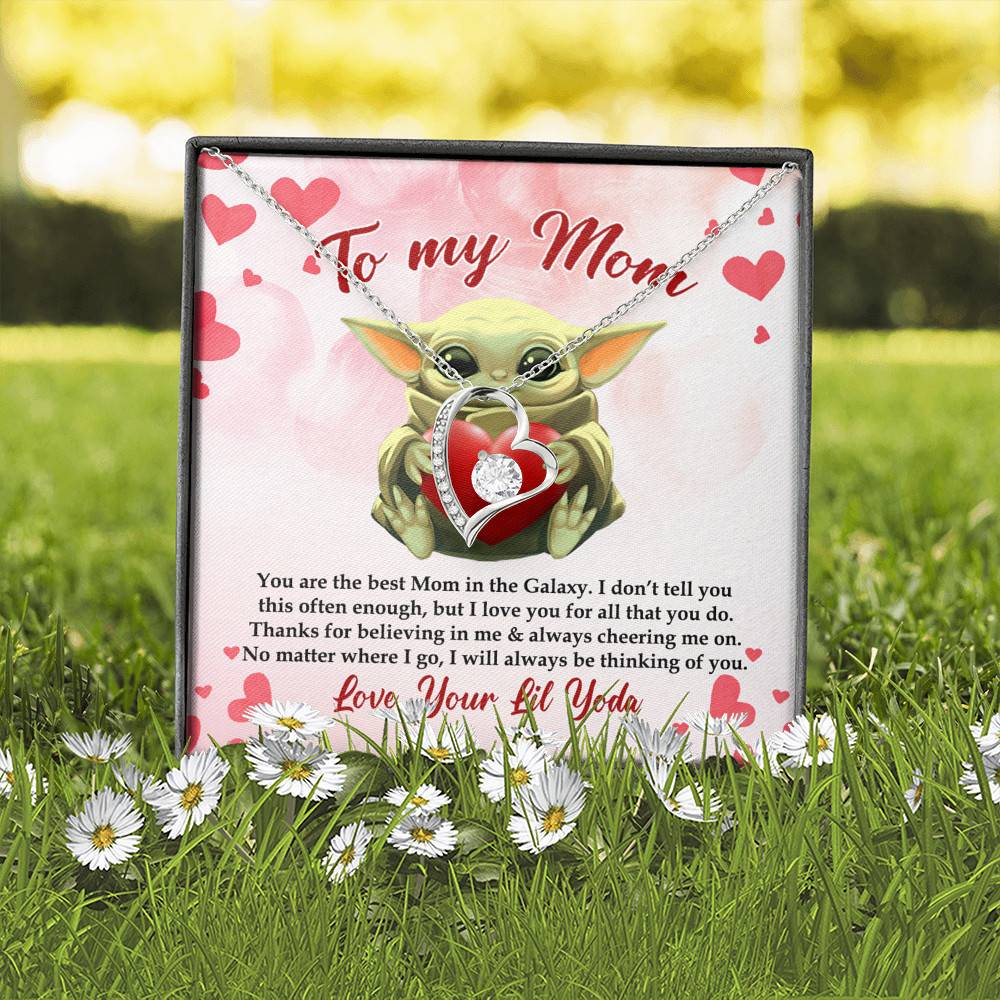 From Baby Yoda To My Mom You Are The Best Mom In The Galaxy Mother's Day Forever Love Heart Pendant Necklace From Baby Yoda To My Mom You Are The Best Mom In The Galaxy Mother's Day Forever Love Heart Pendant Necklace