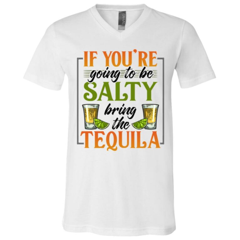 Tequila Shirt, White, V-Neck T-Shirt