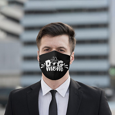 Alternative view of Dog Mom Face Mask - Dog Mom Gift Washable Reusable Custom Printed Cloth Face Mask Cover