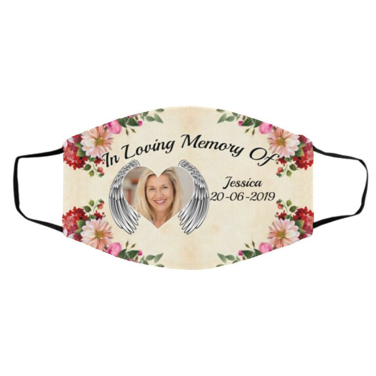 Personalized Photo Mask, White, Cloth Face Cover – Medium/Large