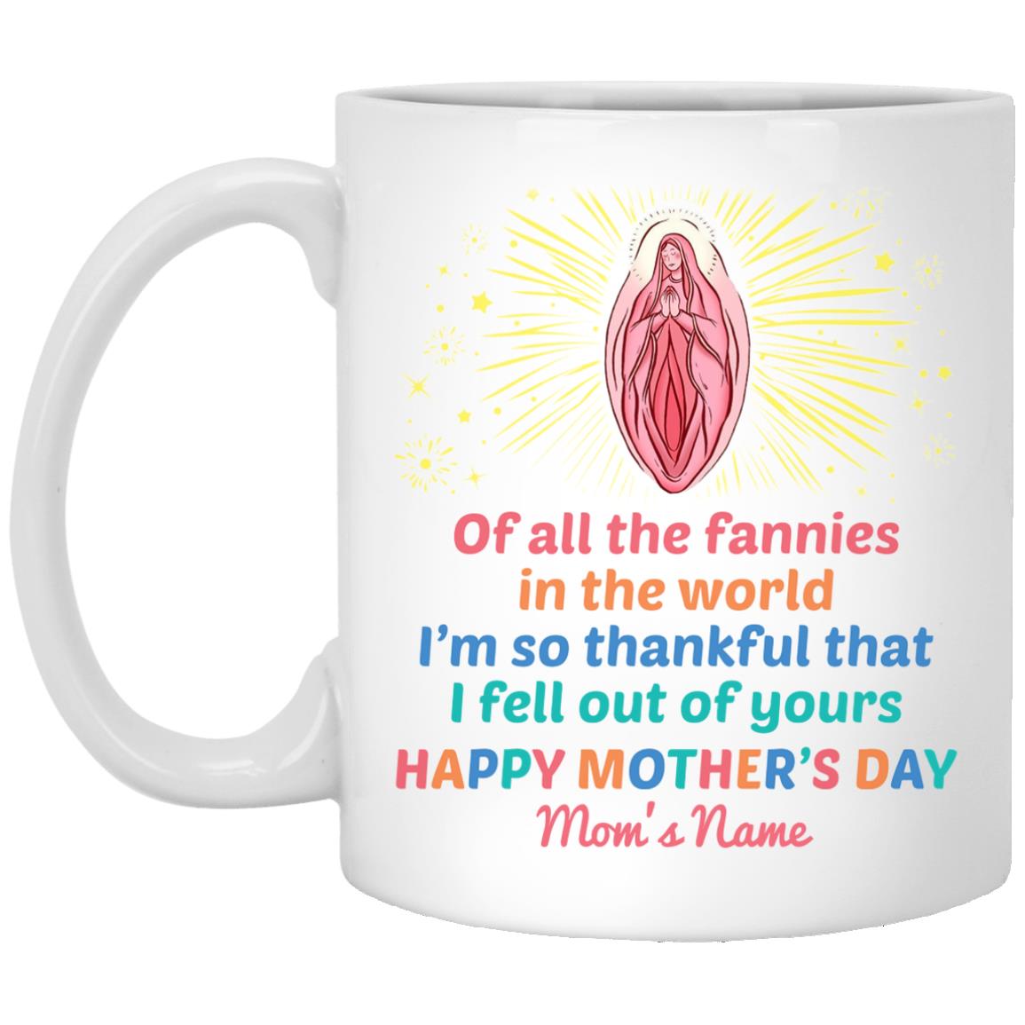 Personalized Happy Mother, White, 11 oz. White Mug Personalized Happy Mother, White, 11 oz. White Mug