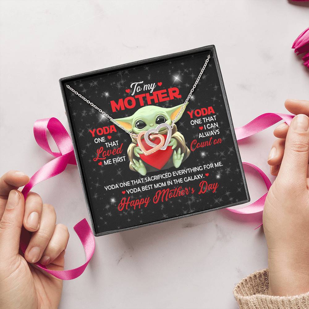 To My Mother Yoda One That Loved Me First Yoda Best Mom In The Galaxy Joined Interlocking Hearts Pendant Necklace To My Mother Yoda One That Loved Me First Yoda Best Mom In The Galaxy Joined Interlocking Hearts Pendant Necklace