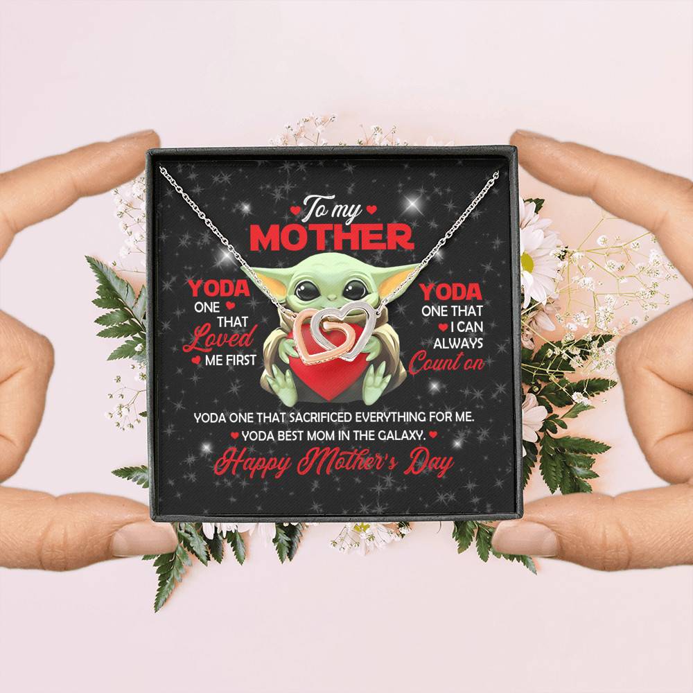 To My Mother Yoda One That Loved Me First Yoda Best Mom In The Galaxy Joined Interlocking Hearts Pendant Necklace To My Mother Yoda One That Loved Me First Yoda Best Mom In The Galaxy Joined Interlocking Hearts Pendant Necklace