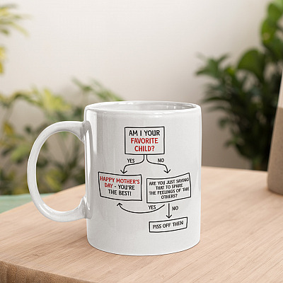 Alternative view of Am I Your Favorite Child Coffee Mug - Funny Mother's Day Travel Bottle - Funny Mom Mug