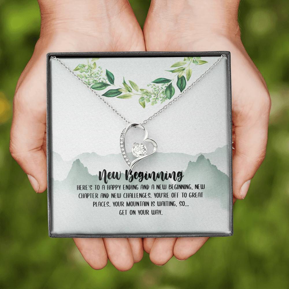 New Beginning So Get On Your Way Forever Love Heart Pendant Necklace - Graduation GIft For Her New Beginning So Get On Your Way Forever Love Heart Pendant Necklace - Graduation GIft For Her