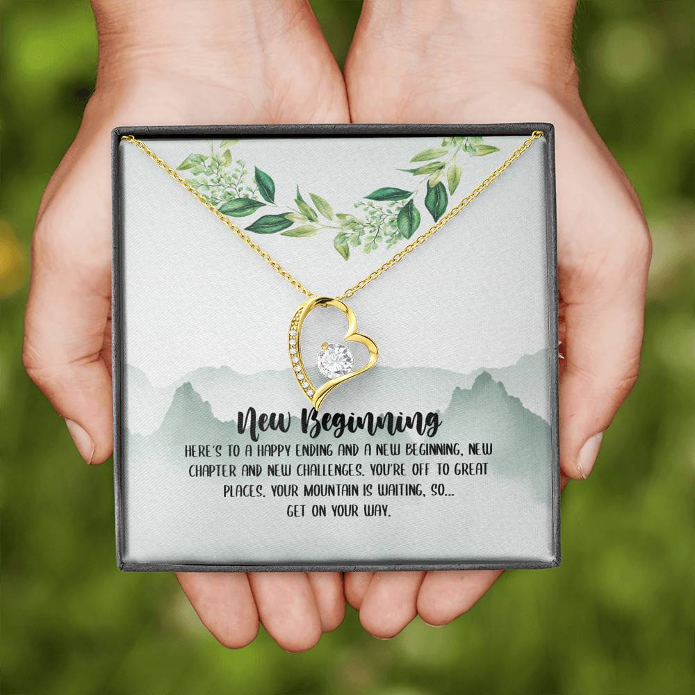 New Beginning So Get On Your Way Forever Love Heart Pendant Necklace - Graduation GIft For Her New Beginning So Get On Your Way Forever Love Heart Pendant Necklace - Graduation GIft For Her