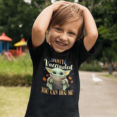 Alternative view of Baby Fully Vaccinated You Can Hug Me T-Shirt - Youth Tee