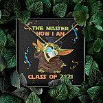 The Master Now I Am Baby Yoda Wearing Mask Graduation 2021 Interlocking Hearts Pendant Necklace