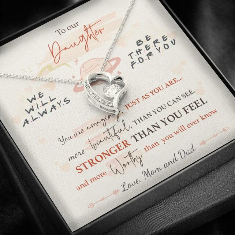 To Our Daughter We'll Always Be There for You from Mom and Dad You Are Amazing Forever Love Pendant Necklace