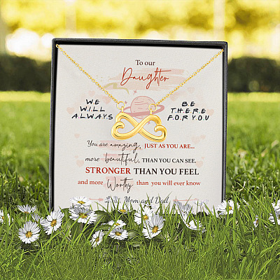 To Our Daughter We'll Always Be There for You from Mom and Dad You Are Amazing Infinity Heart Pendant Necklace