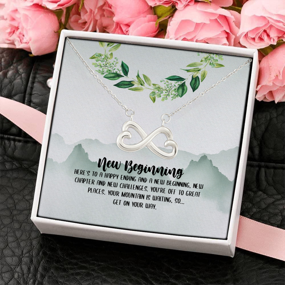 1N.New Beginning ( Message Card Necklace - Tương tự ) Infinity Heart Necklace (Silver) 4