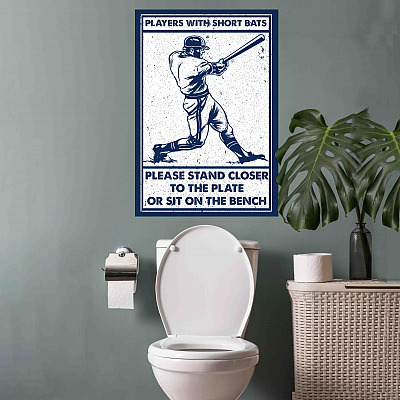 Alternative view of Players With Short Bats Please Stand Closer To The Plate Or Sit On The Bench Framed Canvas Prints - Unframed Poster