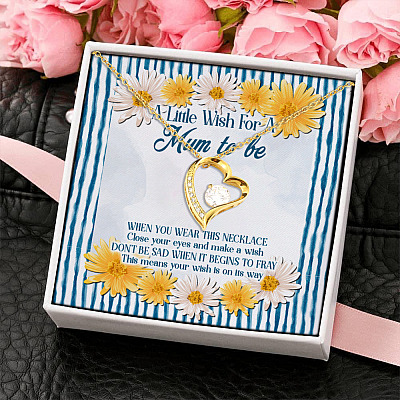 A Little Wish For A Mum To Be Forever Love Pendant Necklace - Mom To Be Gift Necklace