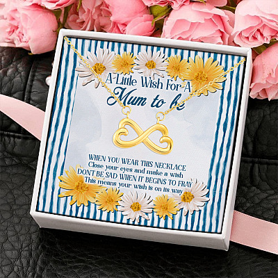 A Little Wish For A Mum To Be Infinity Heart Pendant Necklace - Mom To Be Gift Necklace