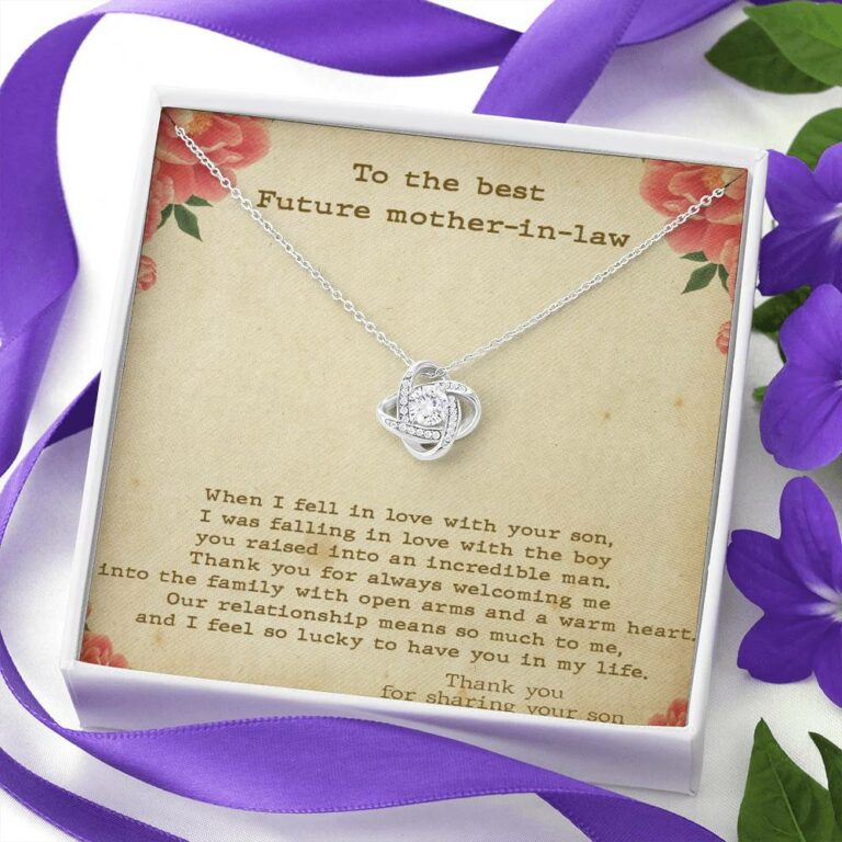 To The Best Future Mother In Law Thank You For Sharing Your Son Love Knot Necklace