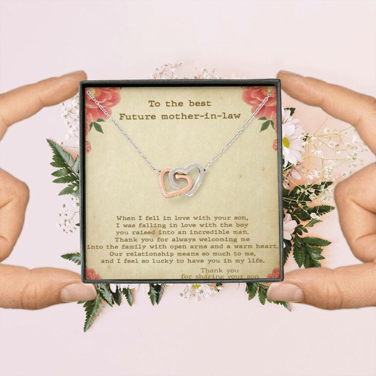 To The Best Future Mother In Law Thank You For Sharing Your Son Joined Interlocking Hearts Necklace