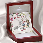 To My Badass Bestie You Drink You Cuss Too Much You're Everything I Want Love Knot Pendant Necklace