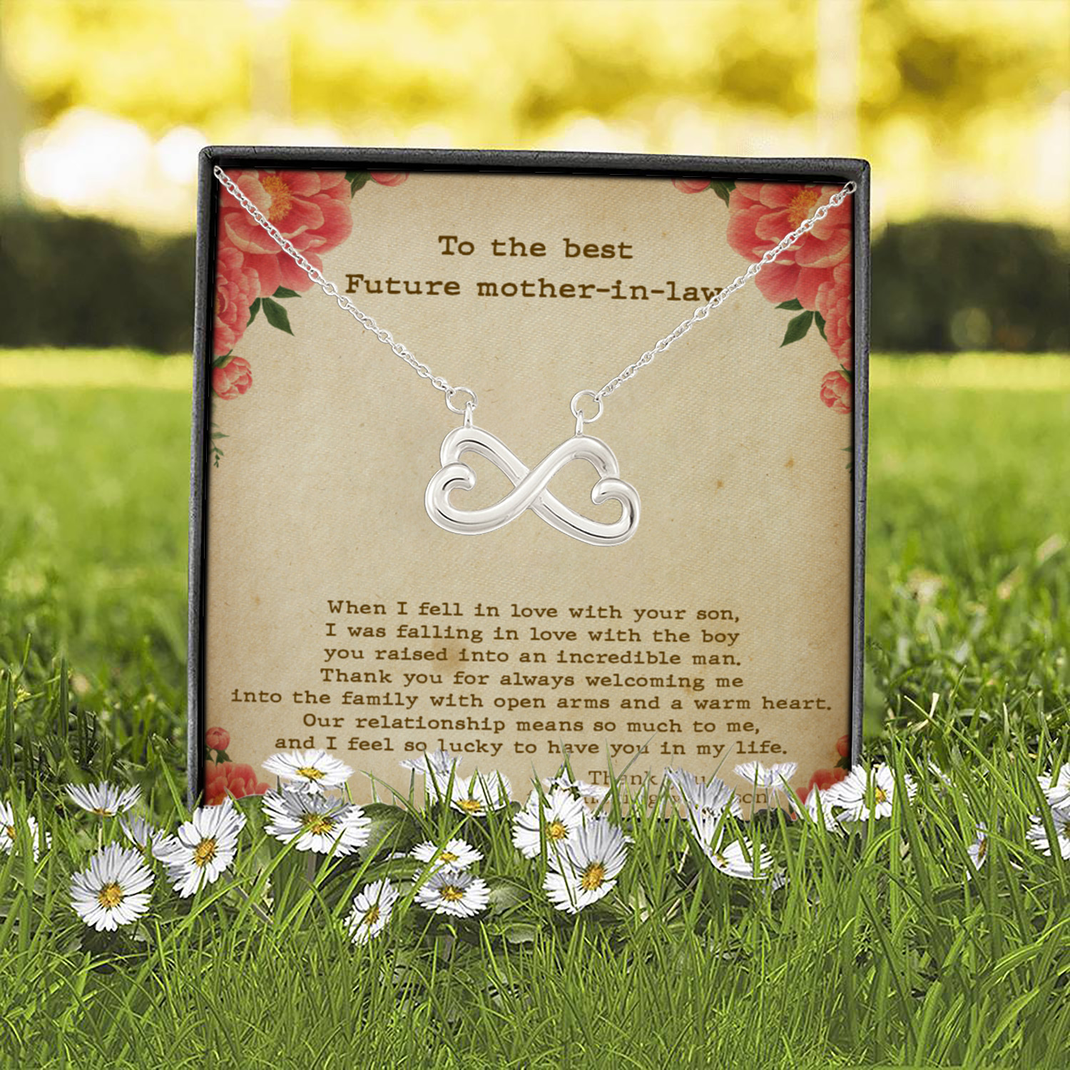 5UT. Future Mother In Law (4) Infinity Heart Necklace (Silver) 2