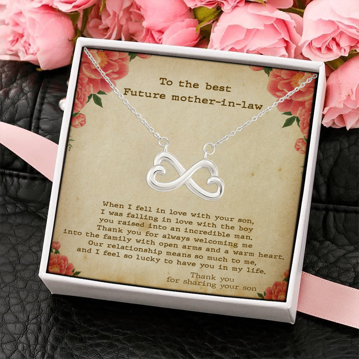 5UT. Future Mother In Law (4) Infinity Heart Necklace (Silver) 4