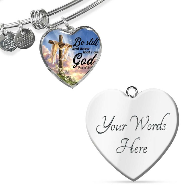 Be Still And Know That I Am God Heart Pendant Necklace