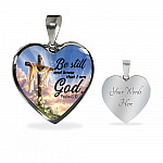 Be Still And Know That I Am God Heart Pendant Necklace