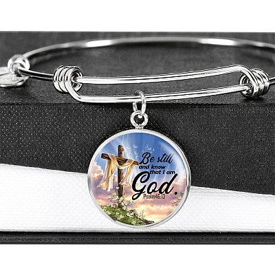 Be Still And Know That I Am God Circle Pendant Necklace