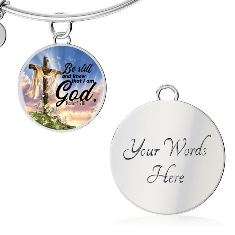 Be Still And Know That I Am God Circle Pendant Necklace