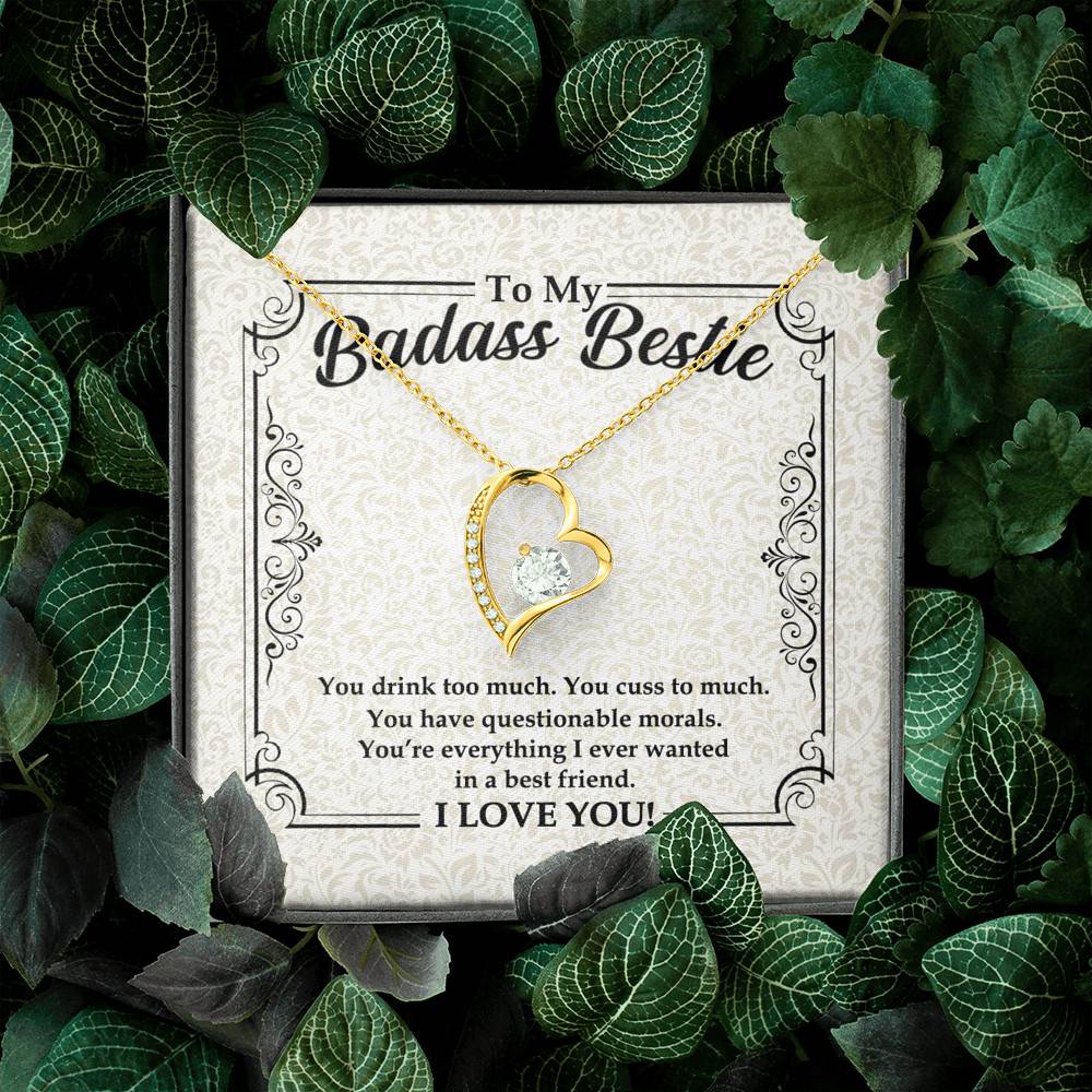 To My Badass Bestie You Drink You Cuss Too Much You're Everything I Want Funny Forever Love Pendant Necklace To My Badass Bestie You Drink You Cuss Too Much You're Everything I Want Funny Forever Love Pendant Necklace