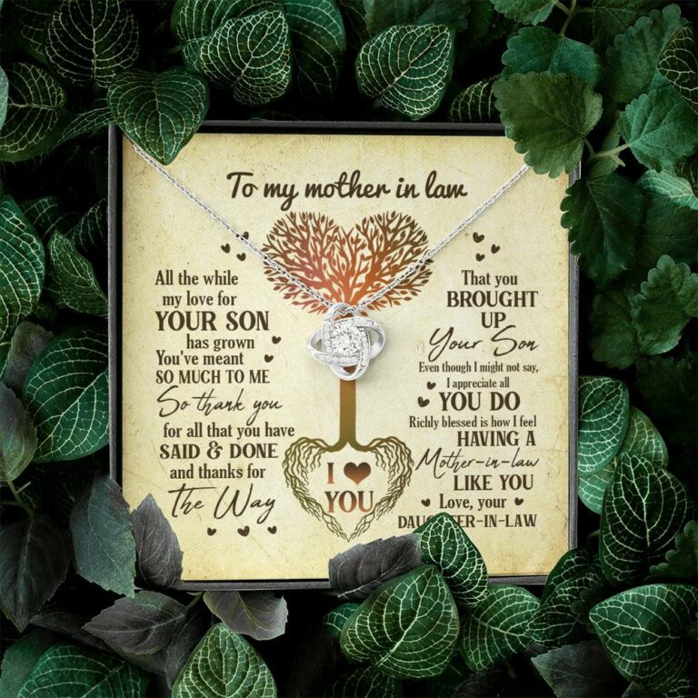 Heart Tree To My Mother In Law All The While My Love For Your Son Has Grown Love Knot Necklace