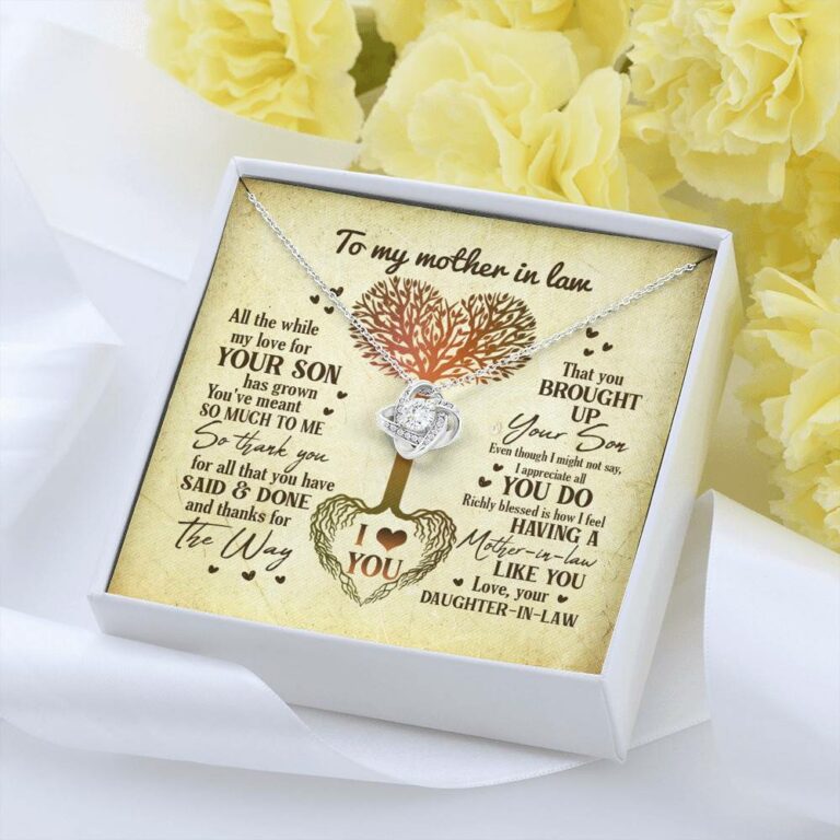 Heart Tree To My Mother In Law All The While My Love For Your Son Has Grown Love Knot Necklace