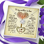 Heart Tree To My Mother In Law All The While My Love For Your Son Has Grown Love Knot Necklace