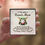 To My Bonus Mom Yoda the One That Loves Me First Happy Mother's Day Love Knot Pendant Necklace