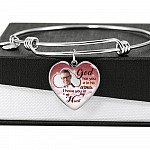 Personalized Photo God Has You In His Arms I Have You In My Heart Sympathy Heart Pendant Necklace - Bangle