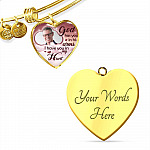 Personalized Photo God Has You In His Arms I Have You In My Heart Sympathy Heart Pendant Necklace - Bangle