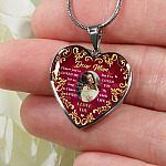 Personalized Photo Dear Mom I Know You've Loved Me for As Long as I Have Lived Heart Pendant Necklace - Bangle