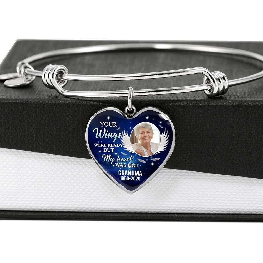 Personalized Photo Your Wings Were Ready But My Heart Was Not Memorial Remembrance Luxury Heart Pendant Necklace Personalized Photo Your Wings Were Ready But My Heart Was Not Memorial Remembrance Luxury Heart Pendant Necklace