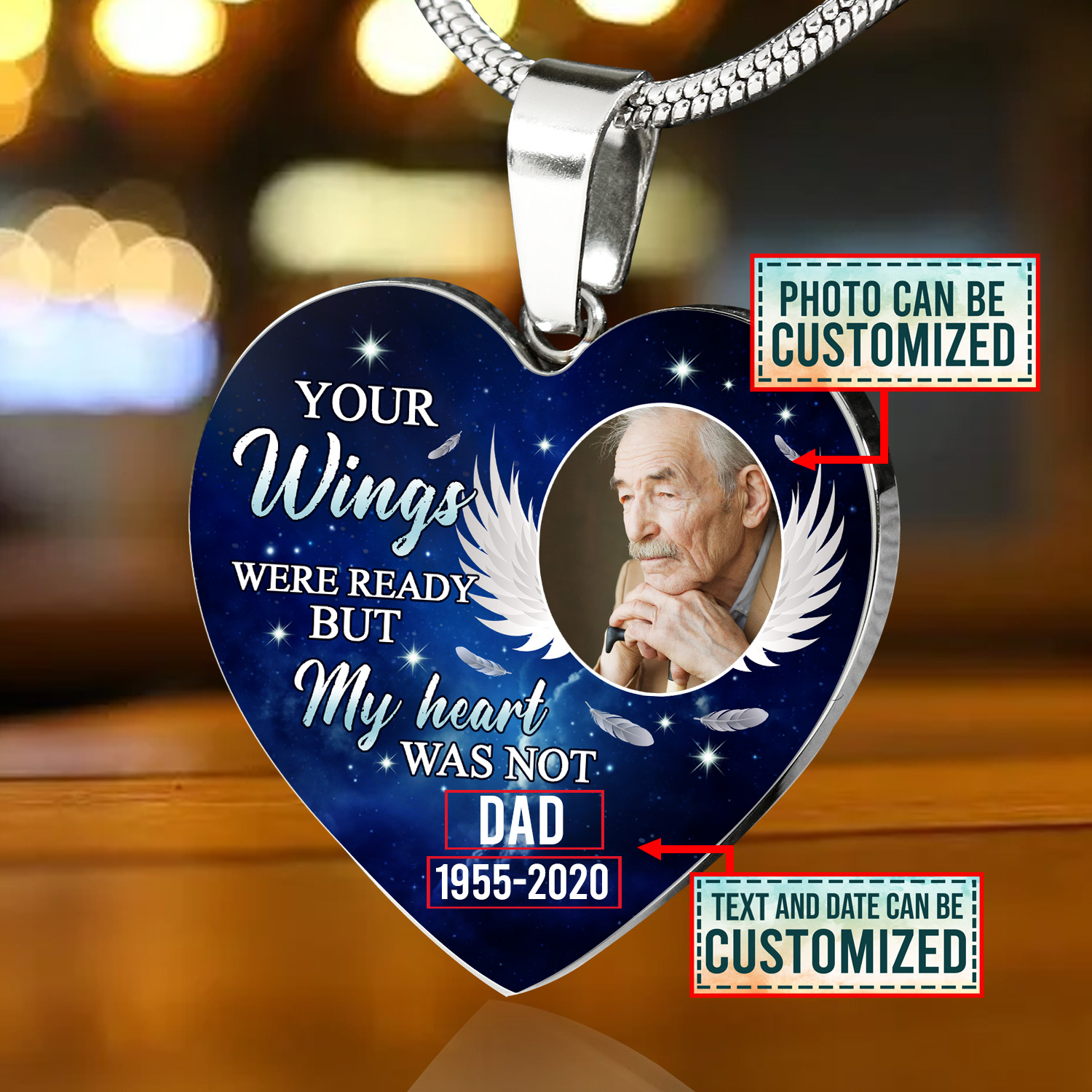 5VT. Your Wings Were Ready Custom heart necklace mk1