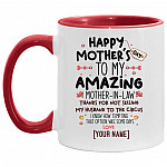 Personalized Happy Mother's Day ToAccent Mug, White/Red, 11 oz. Accent Mug