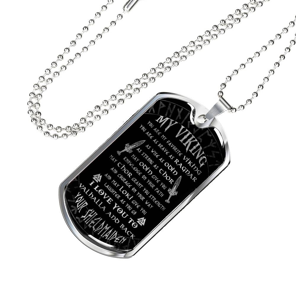 My Viking You Are My Favorite Viking You Are As Brave As Ragnar From Shieldmaiden Dog Tag Pendant Necklace My Viking You Are My Favorite Viking You Are As Brave As Ragnar From Shieldmaiden Dog Tag Pendant Necklace